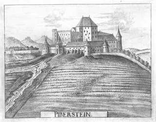 Kupferstich, Ansicht von Schloss Piberstein, Oberösterreich